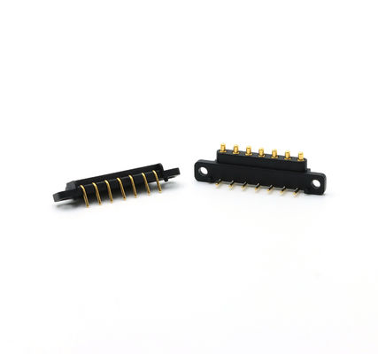 Right Angle Pogo Pins Connector 7pin Spring Loaded Connectors 12V For Charging Equipment