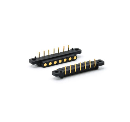 Right Angle Pogo Pins Connector 7pin Spring Loaded Connectors 12V For Charging Equipment