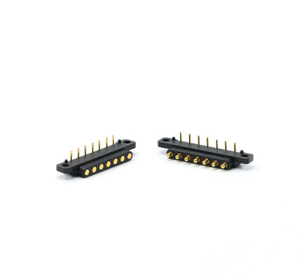 Right Angle Pogo Pins Connector 7pin Spring Loaded Connectors 12V For Charging Equipment