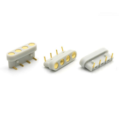 Professional custom 4pin bent spring pin connector right angle female pogo pin connector