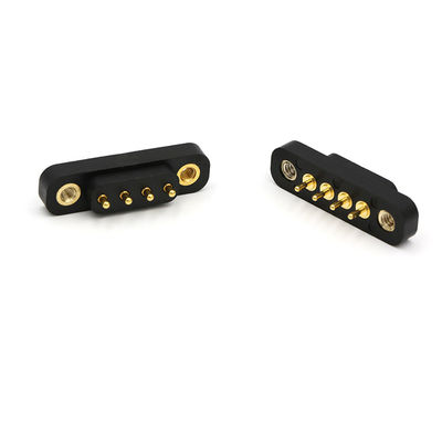 Customized 4-pin spring pin connectors with nuts and 4.0mm pitch pogo pin connectors
