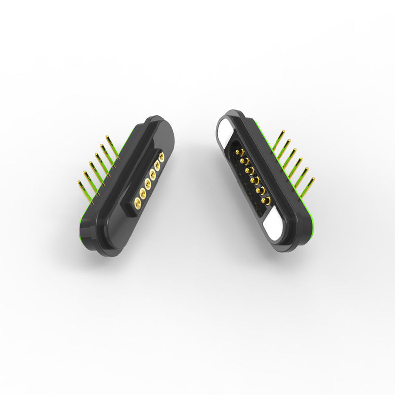 6 Pin Magnetic Connectors 5A Right Angle Pogo Pin Connector For Handheld Device